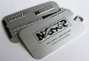 Dog tag business card