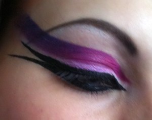 Winged eyeshadow and liner